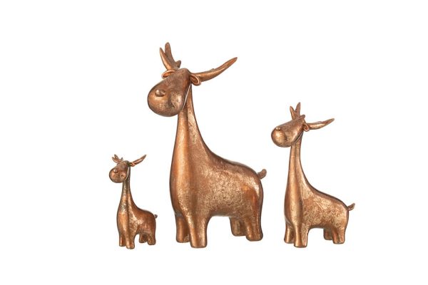 Tượng hươu resin màu đồng S/3 18X10X25