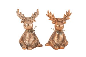 Tượng nai sứ màu đồng cỡ lớn 15X13X21