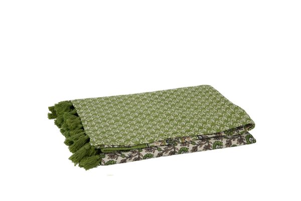 Khăn Beach Mat hoa cotton màu xanh 130X180