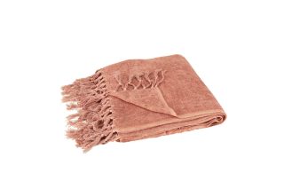 Khăn tua rua Tassel visc màu cam/hồng 170X130