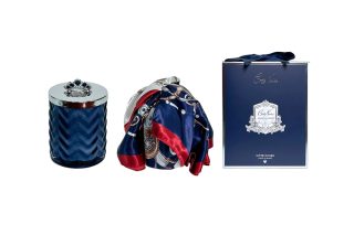 Nến thơm Herringbone Navy & Silver HCS05