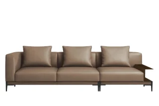 Sofa Valencia Góc Trái 3M1 (Da Bò Brown 13545)