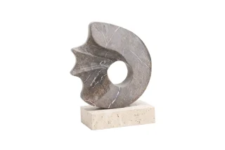 Tượng Trang Trí Geometric Brown Beige Marble