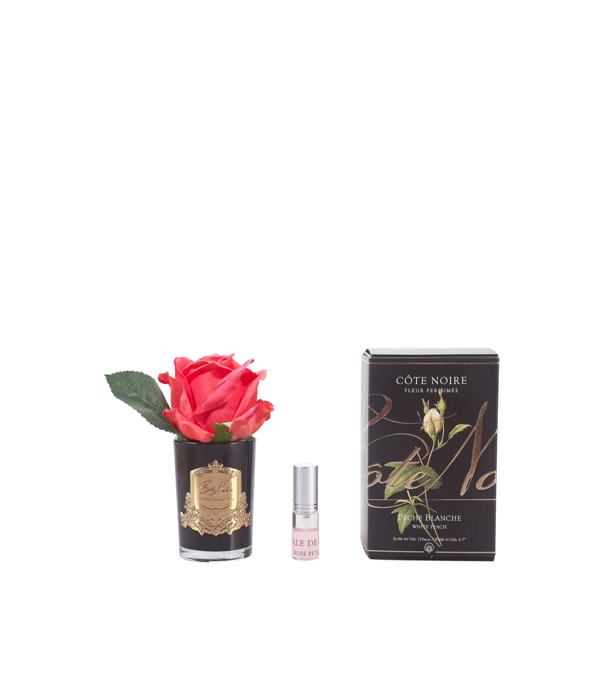 Hoa Tinh Dầu Hồng White Peach Bình Đen