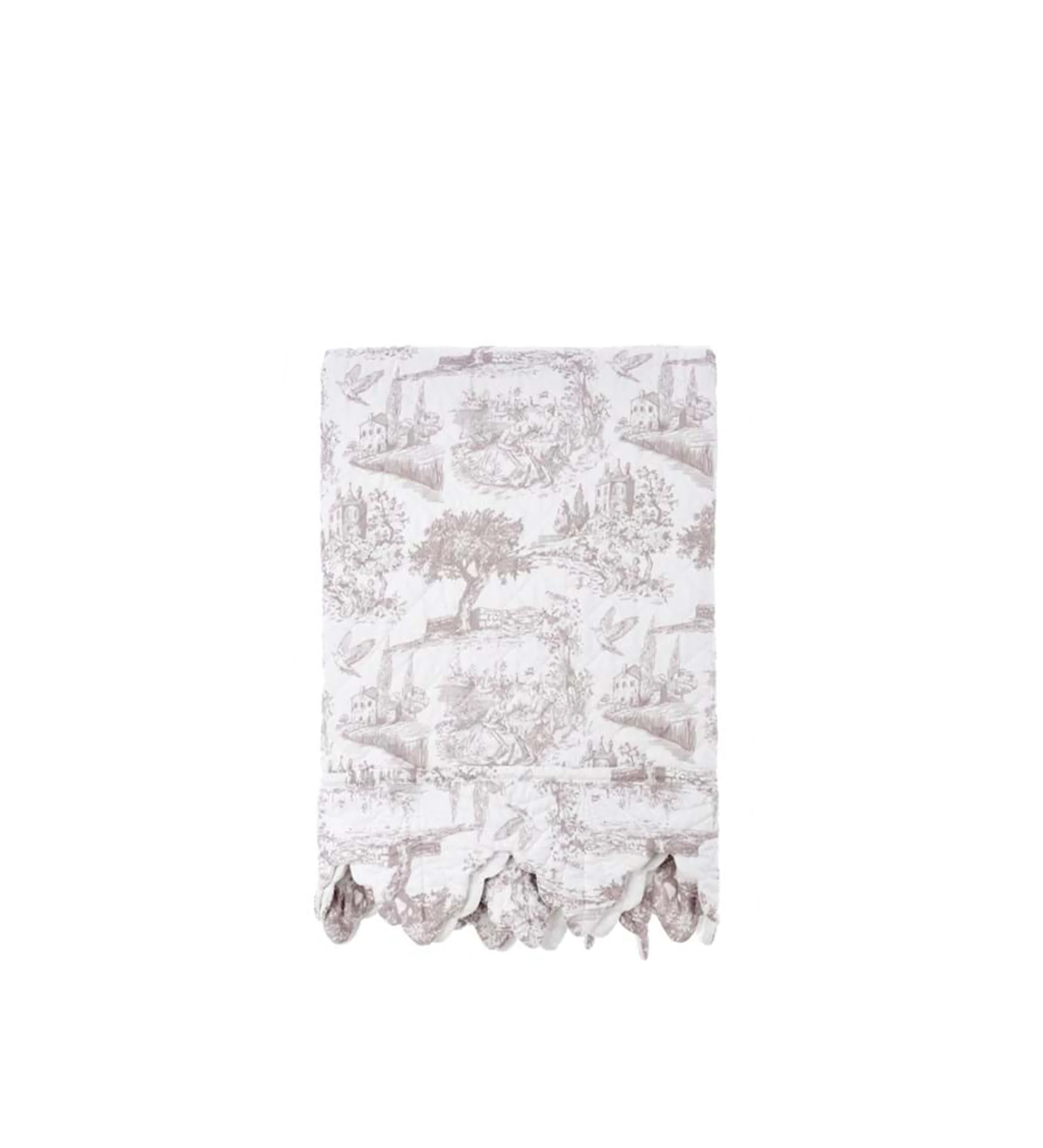 Chăn Chần Bông Bèo Nhún Toile Beige